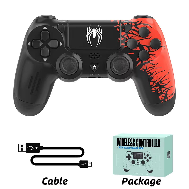 Black & red color  combination spider man Wireless gaming Controller for ps4/ps5 console.