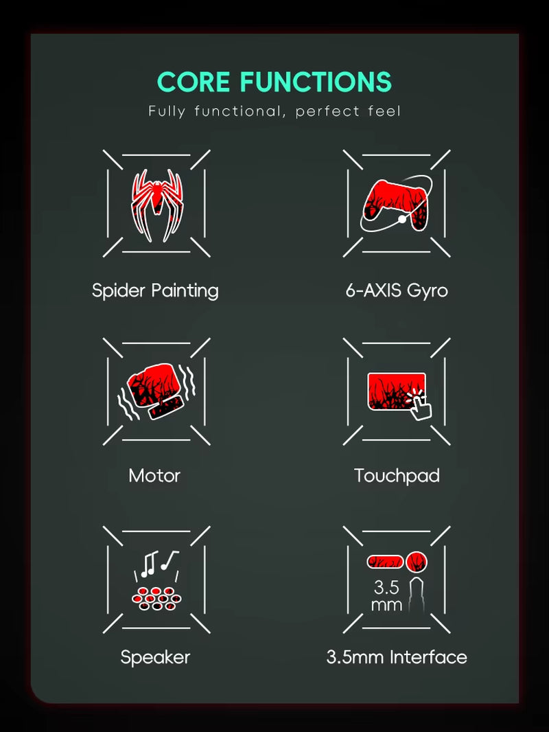 Black & red color  combination spider man Wireless gaming Controller for ps4/ps5 console.