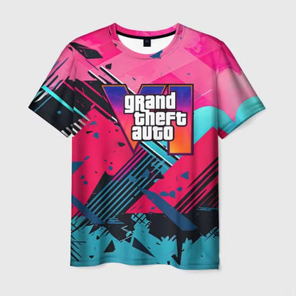 New Summer Hot Gta 6 T-Shirt Male 3D Grand Theft Auto VI Print Fashion Men/Women Short Sleeve Top Casual Style T shirt